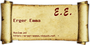 Erger Emma névjegykártya